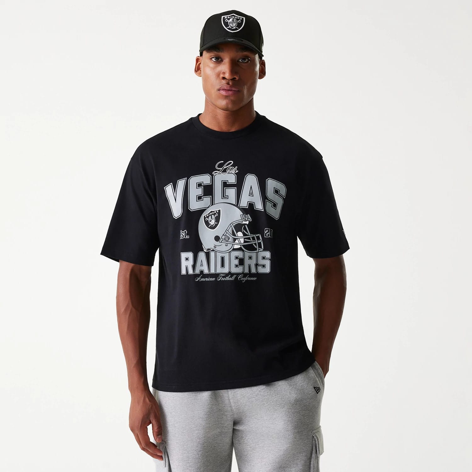 Las Vegas Raiders NFL Helmet Black Oversized T-Shirt-kentox