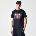 Chicago Bulls NBA Stack Wordmark Black T-Shirt-kentox