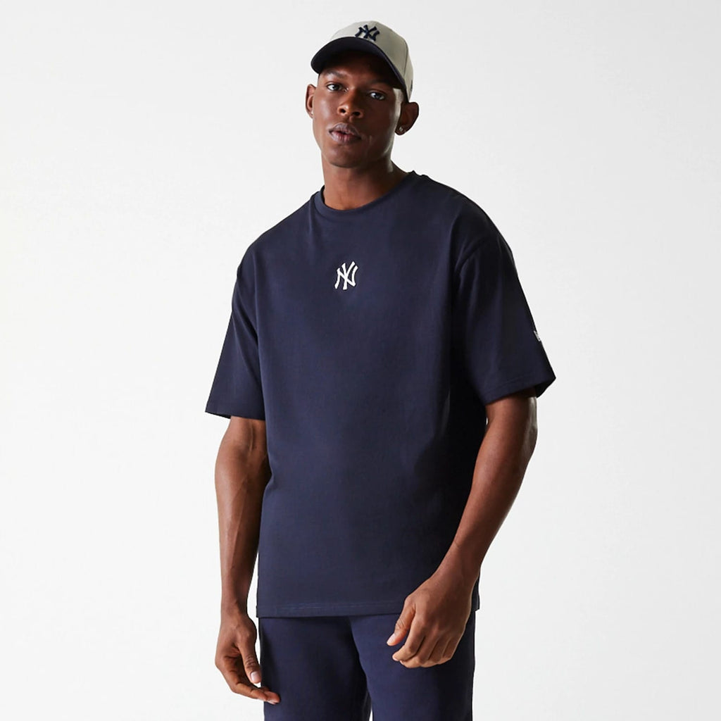 New York Yankees MLB League Essential Navy Oversized T-Shirt-kentox
