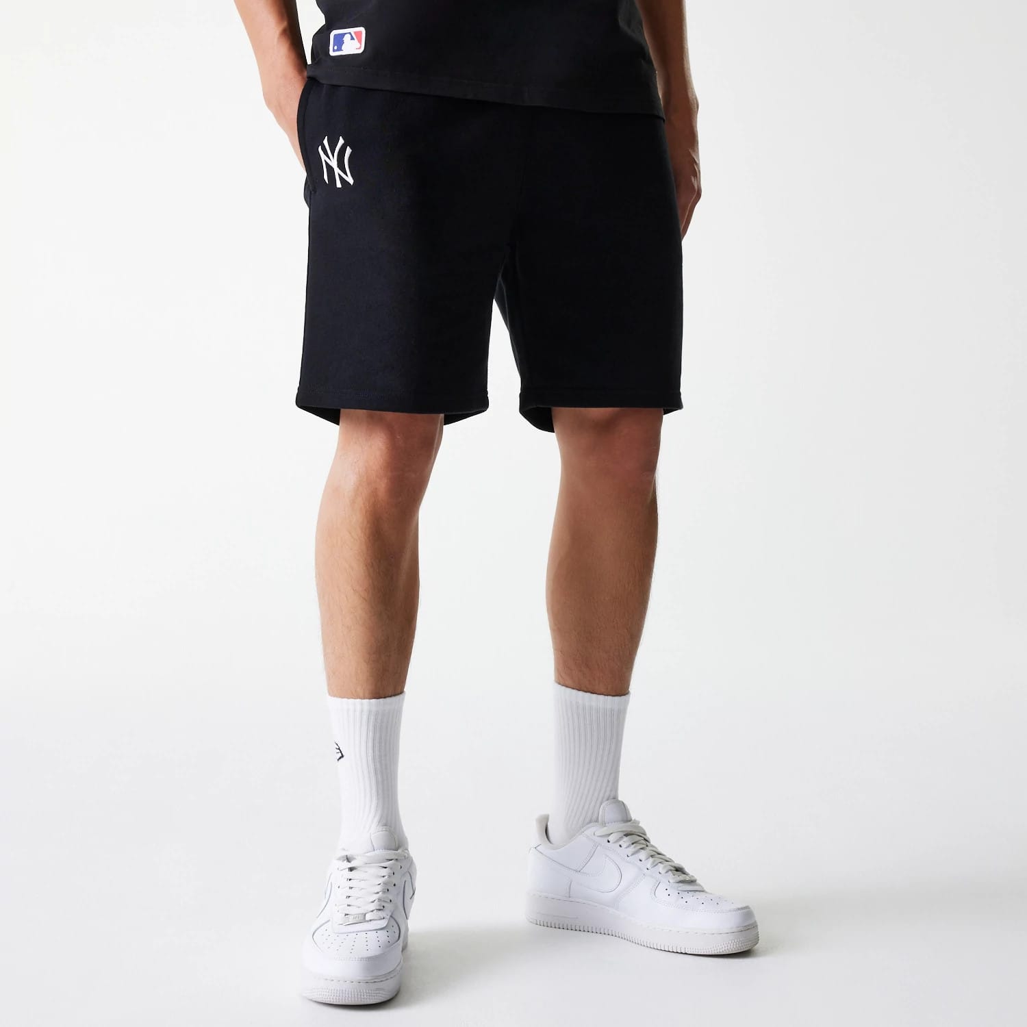 New York Yankees MLB League Essential Midi Black Shorts-kentox