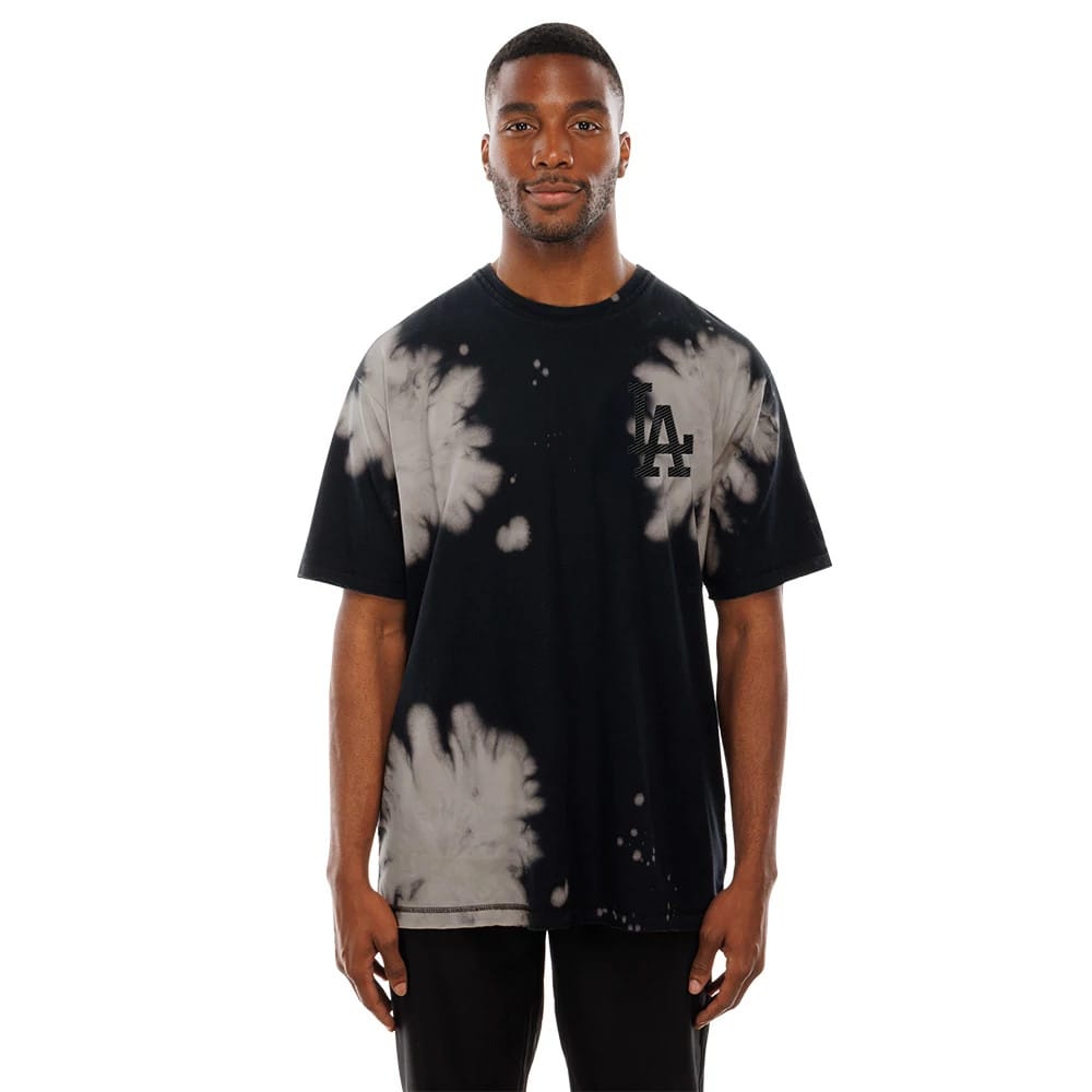 LA Dodgers MLB Bleach Out Black T-Shirt-kentox