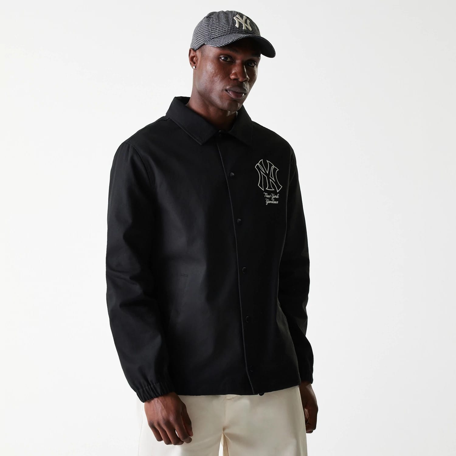 New York Yankees MLB Twill Black Coaches Jacket-kentox