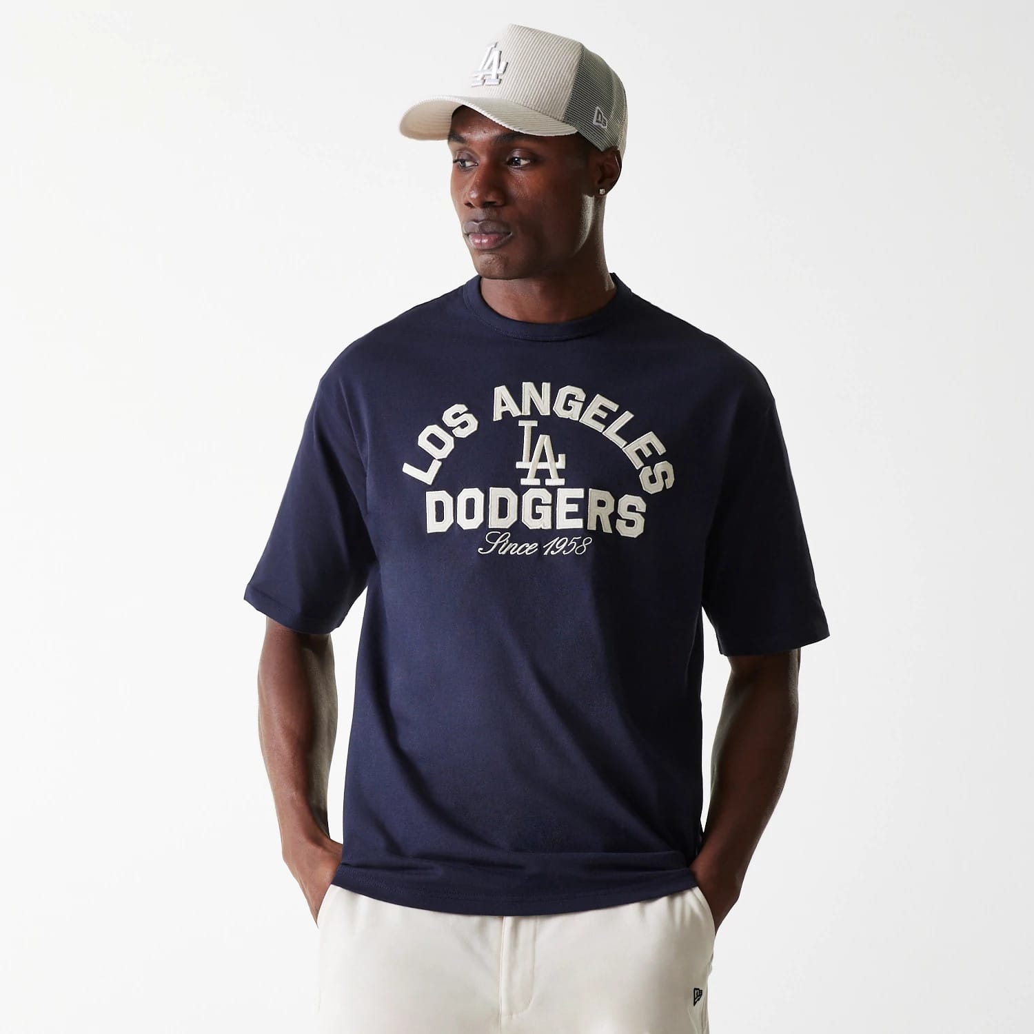 LA Dodgers MLB Heritage Navy Oversized T-Shirt-kentox