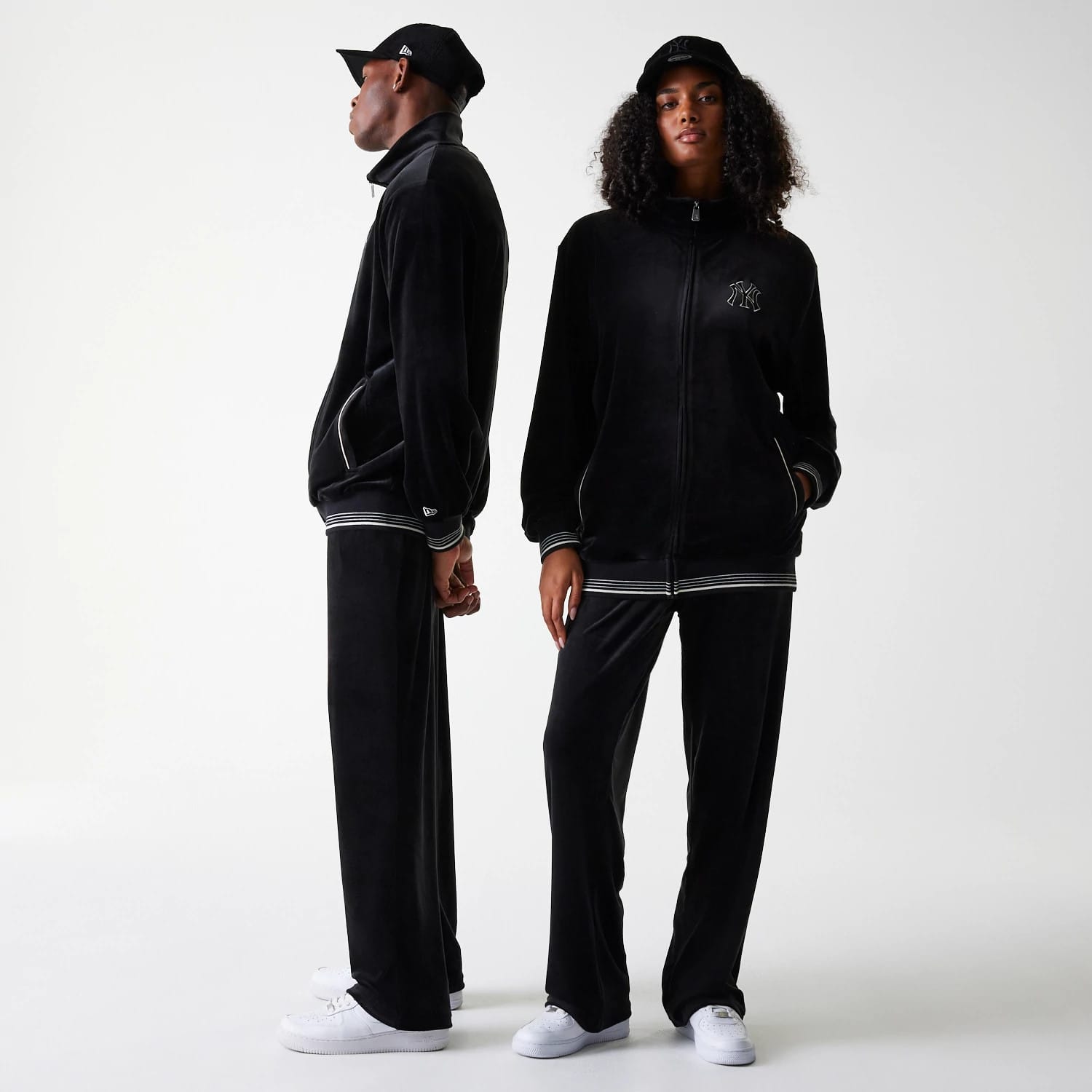 New York Yankees MLB Velour Black Track Pants-kentox