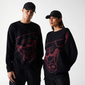 Chicago Bulls NBA Knit Black Oversized Knit Sweater-kentox