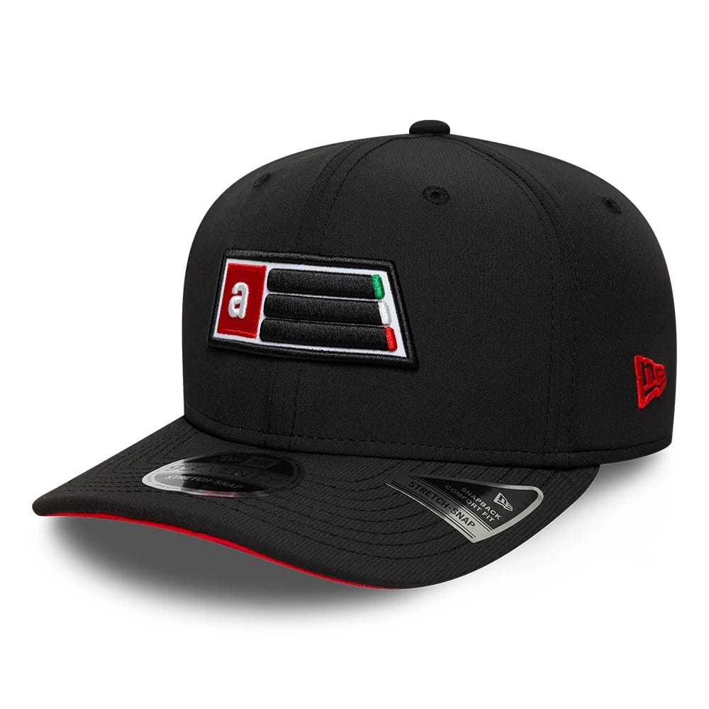 Recycled Aprilia Patch Black 9SEVENTY Stretch Snap Adjustable Cap-kentox