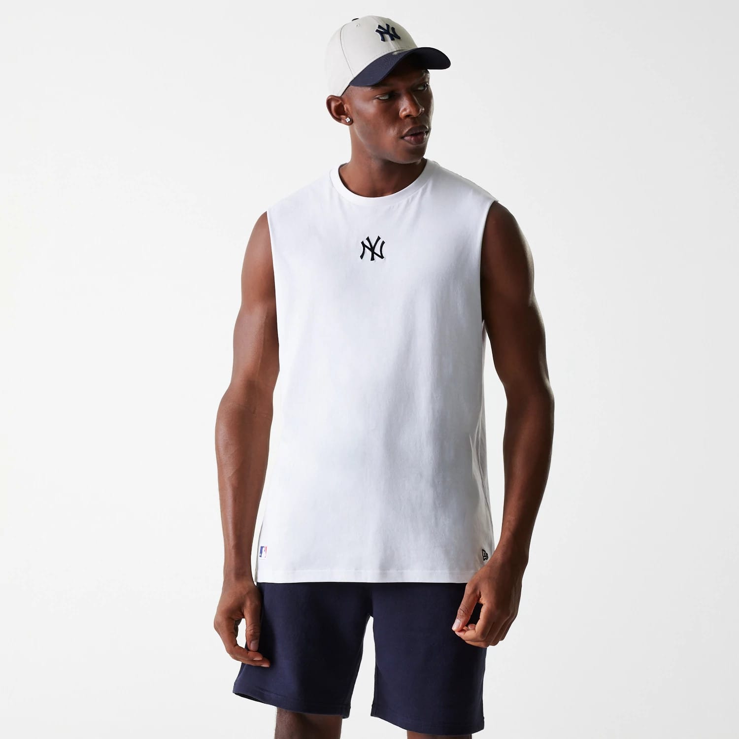 New York Yankees MLB Midi White Sleeveless T-Shirt-kentox