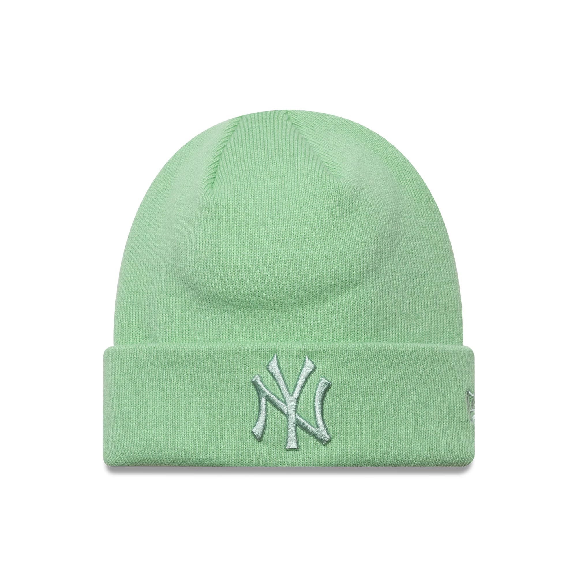 New York Yankees MLB League Essential Pastel Green Cuff Knit Beanie Hat-kentox