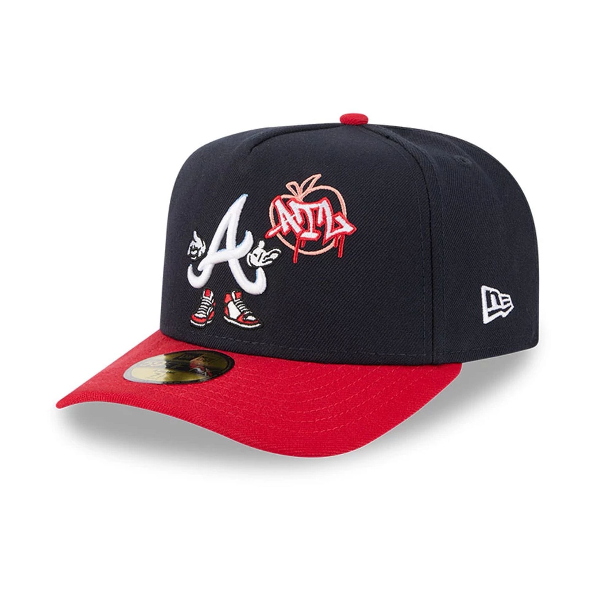 Atlanta Braves MLB Cartoon Navy 59FIFTY A-Frame Fitted Cap-kentox
