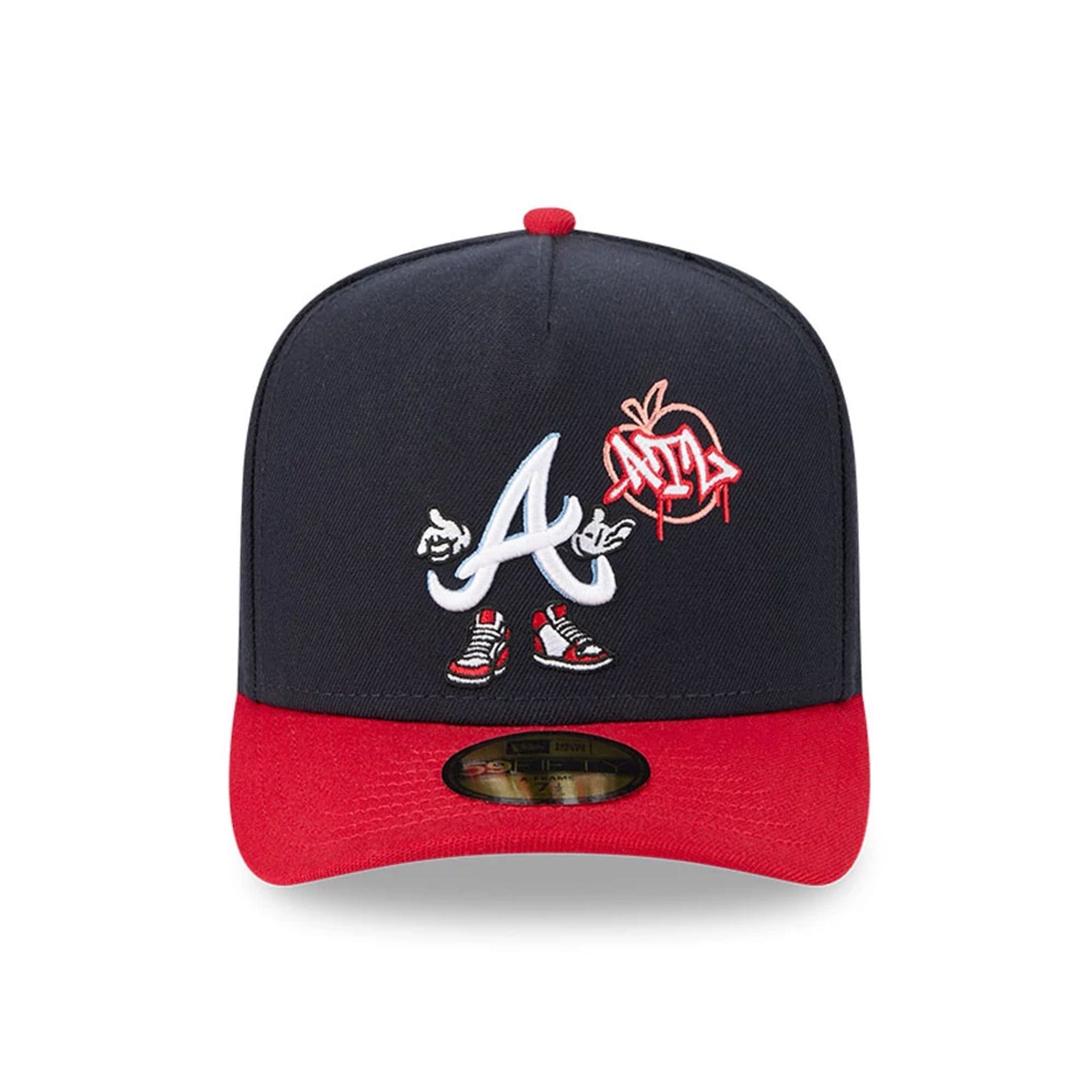 Atlanta Braves MLB Cartoon Navy 59FIFTY A-Frame Fitted Cap-kentox