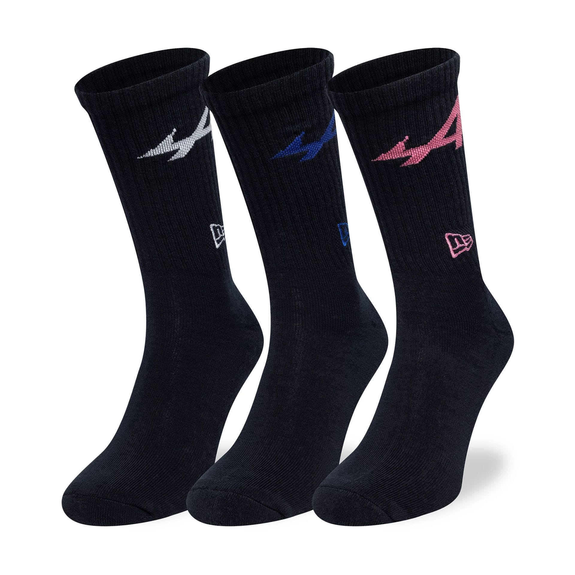 Alpine Racing Alpine Logo Navy 3 Pack Crew Socks-kentox