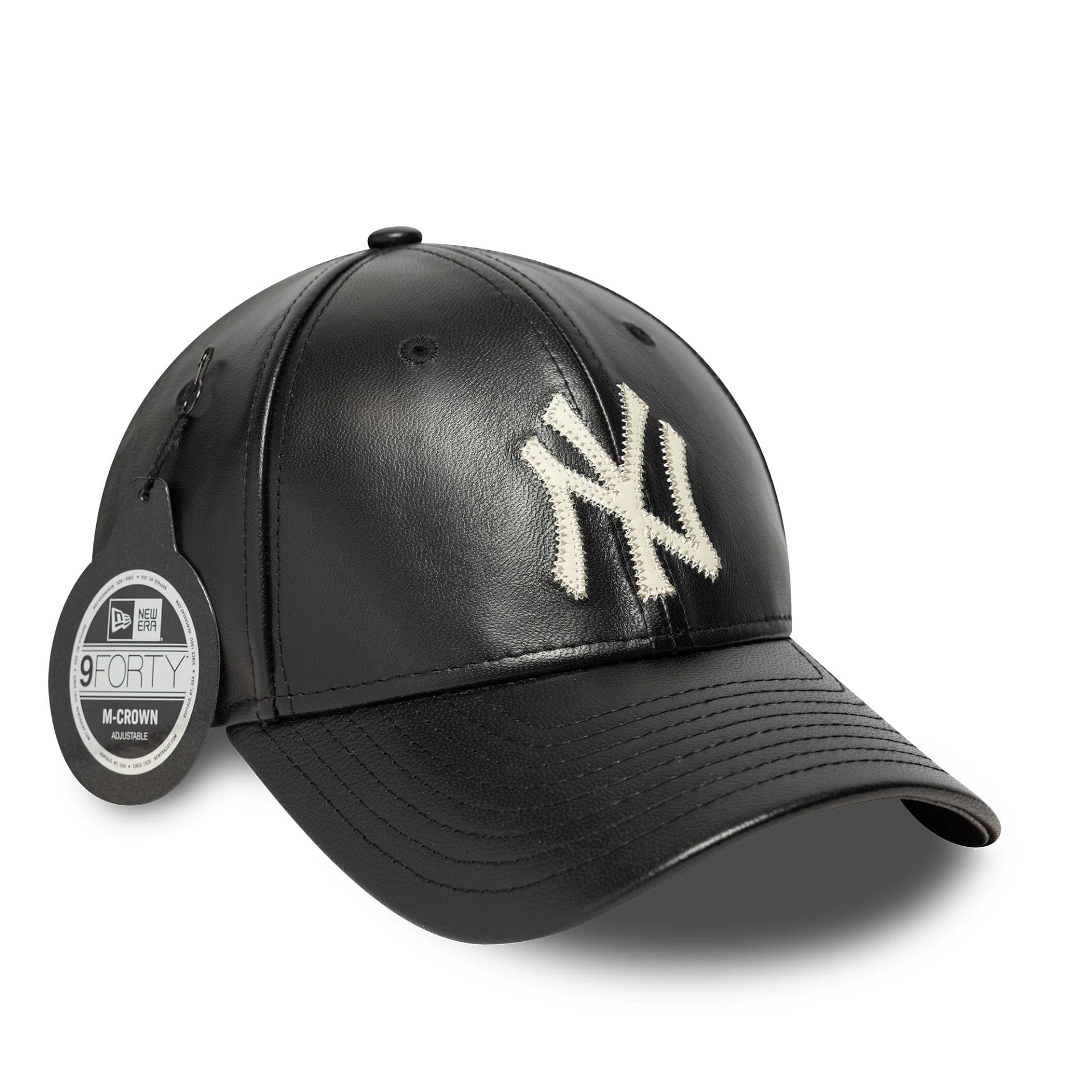 New York Yankees MLB Leather Black 9FORTY M-Crown Adjustable Cap-kentox