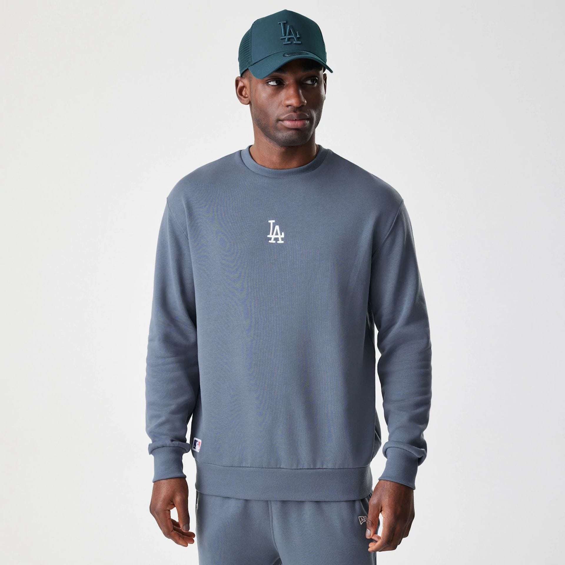 LA Dodgers MLB Midi League Essential Dark Grey Oversized Crew Neck Sweater-kentox