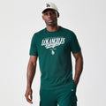 LA Dodgers MLB Script Graphic Dark Green T-Shirt-kentox
