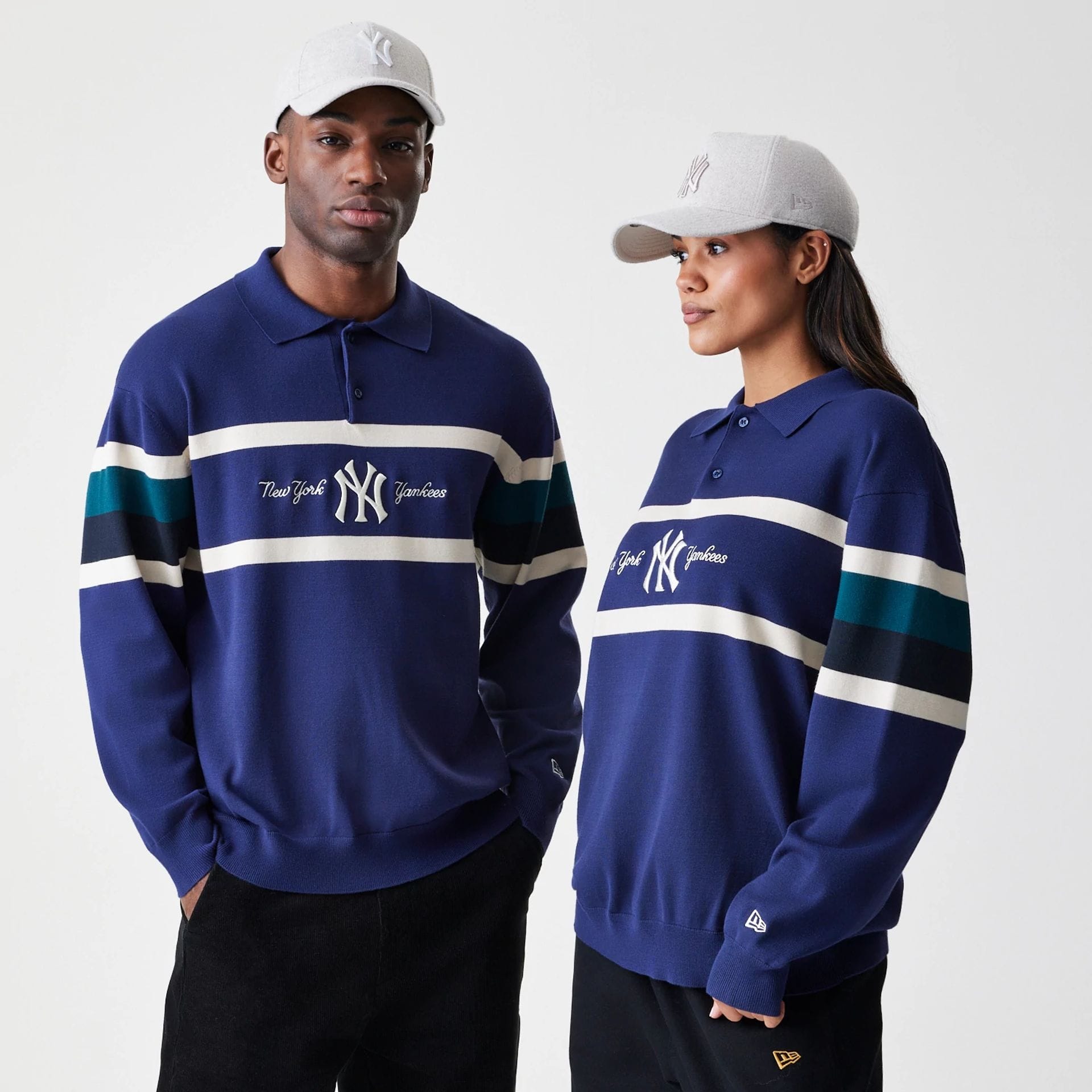 New York Yankees MLB Knit Navy Rugby Shirt-kentox