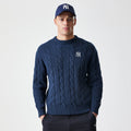 New York Yankees MLB Cable Knit Navy Knitted Sweater-kentox
