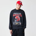 Kansas City Chiefs NFL Washed Boxy Black Oversized Crew Neck Sweater-kentox