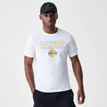 LA Lakers NBA Script White T-Shirt-kentox