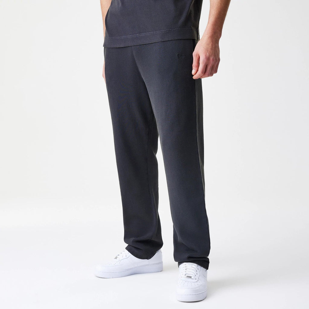 New Era Washed Black Straight Leg Joggers-kentox