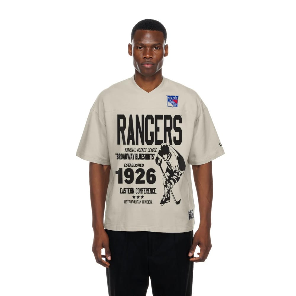 New York Rangers NHL Throwback Prep Light Beige T-Shirt-kentox
