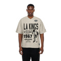 LA Kings NHL Throwback Prep Light Beige T-Shirt-kentox