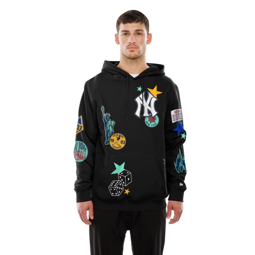 New York Yankees MLB x Uptown Threads Black Pullover Hoodie-kentox