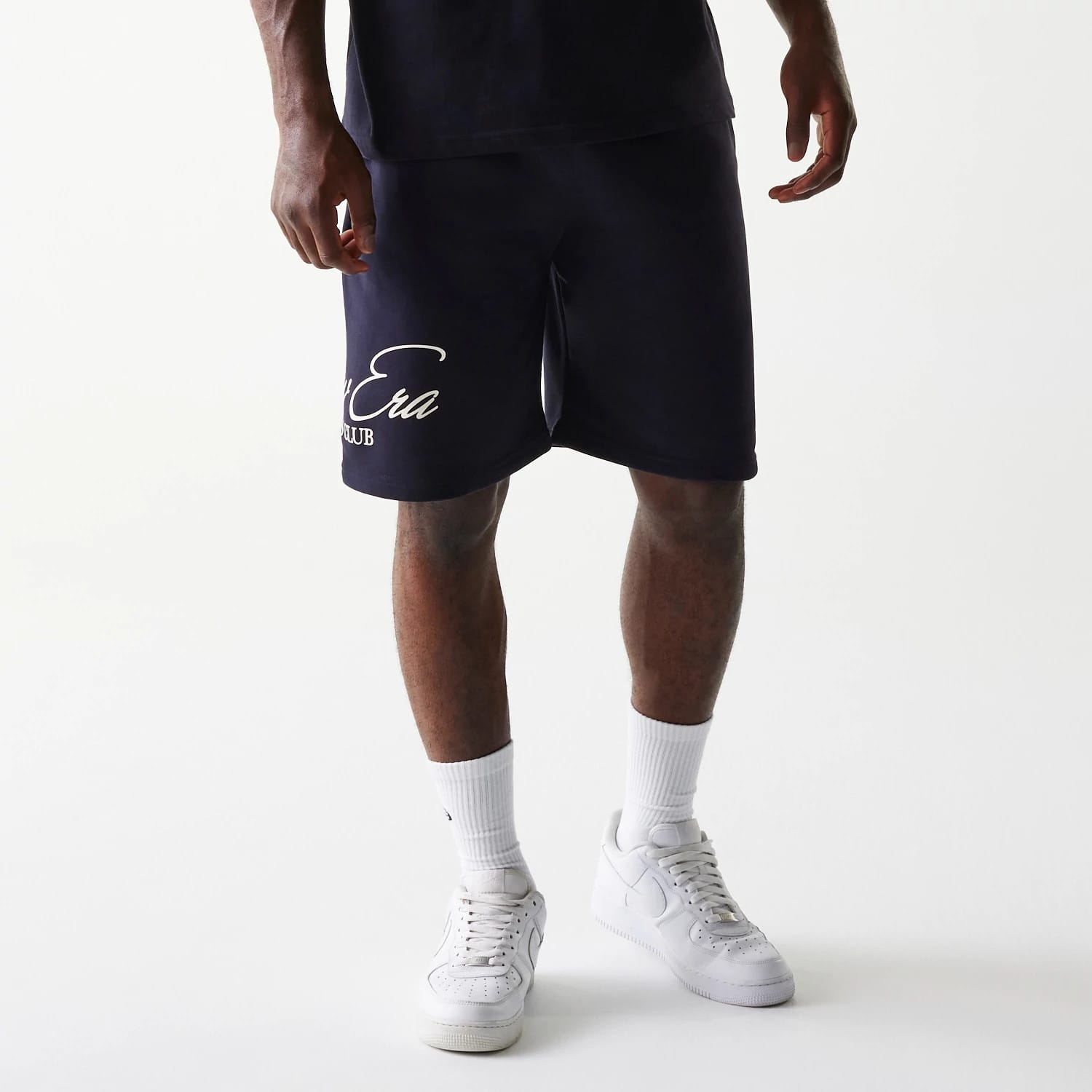 New Era Side Logo Navy Shorts-kentox
