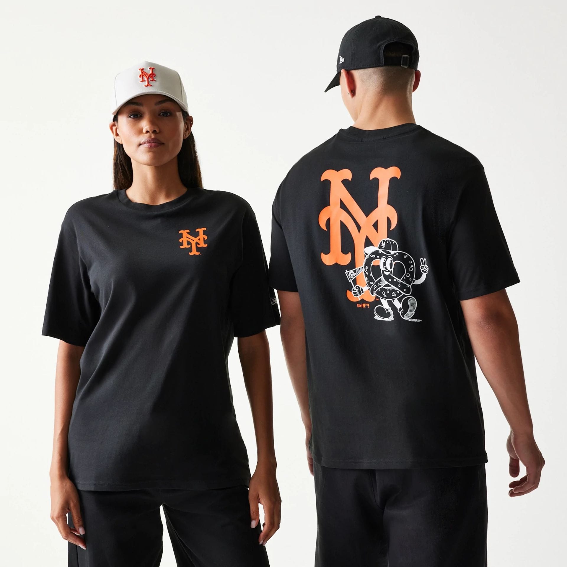 New York Mets MLB Food Graphic Black T-Shirt-kentox