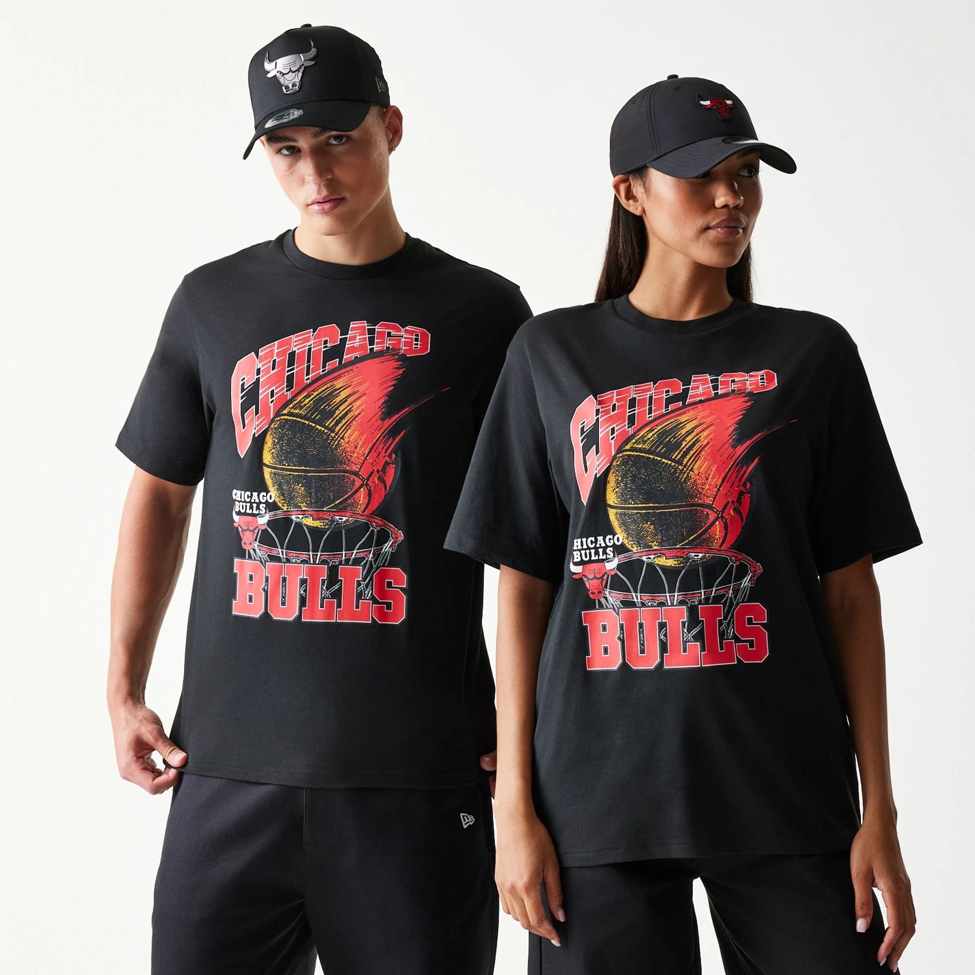 Chicago Bulls NBA Ball Graphic Black T-Shirt-kentox