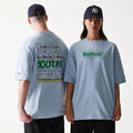 New Era Baseball Birds Character Graphic Blue Oversized T-Shirt-kentox