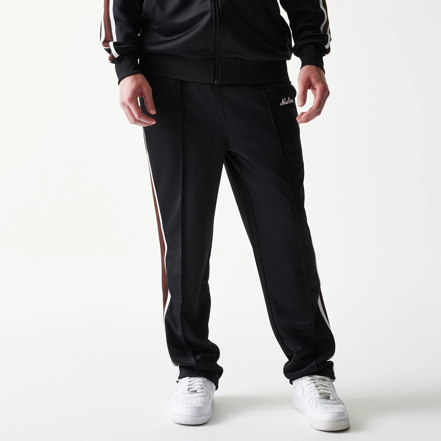 New Era Script Black Straight Leg Joggers-kentox