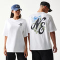 New Era Floral Graphic White Oversized T-Shirt-kentox