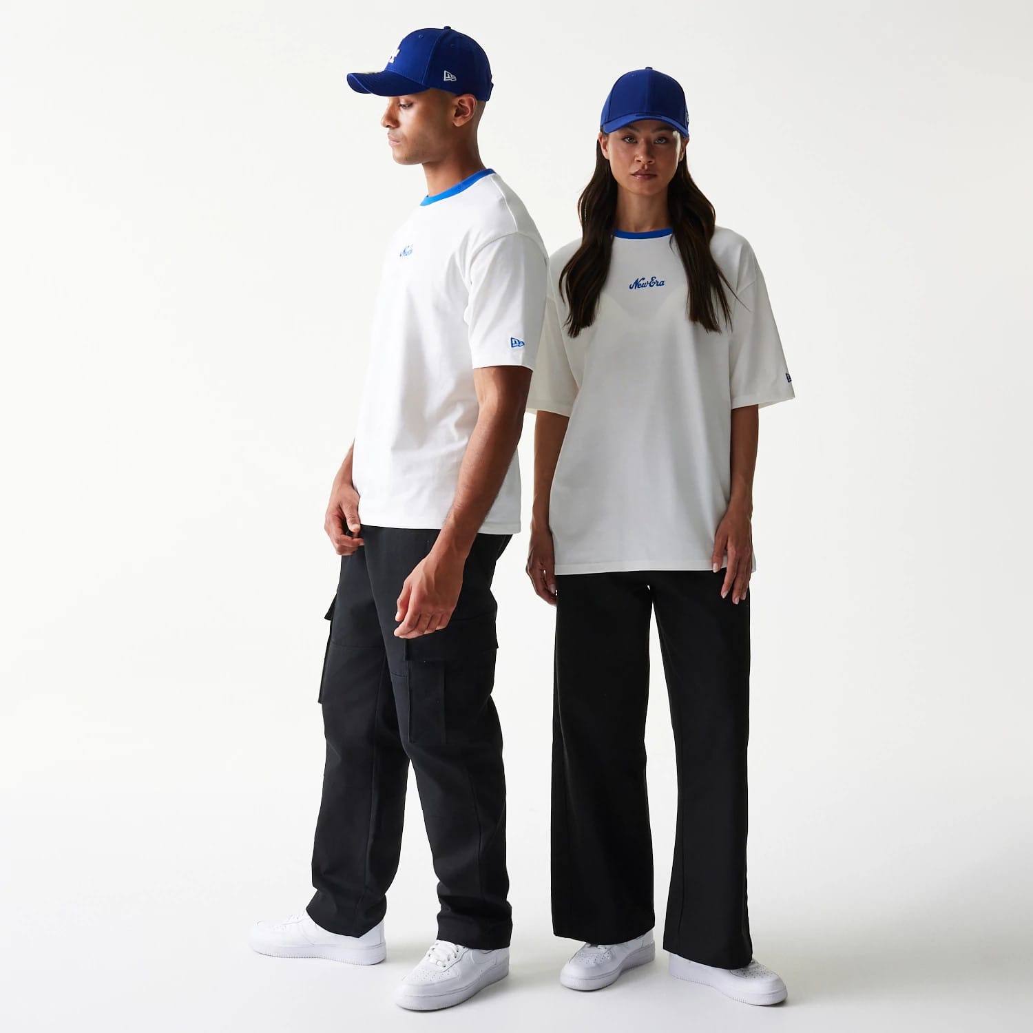 New Era Script White Oversized T-Shirt-kentox