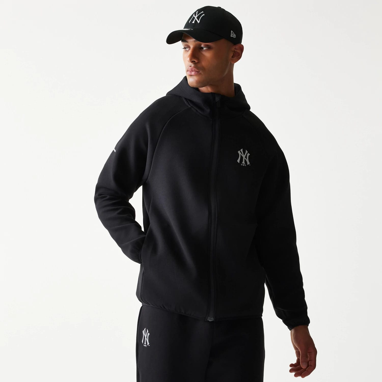 New York Yankees MLB Black Full Zip Hoodie-kentox