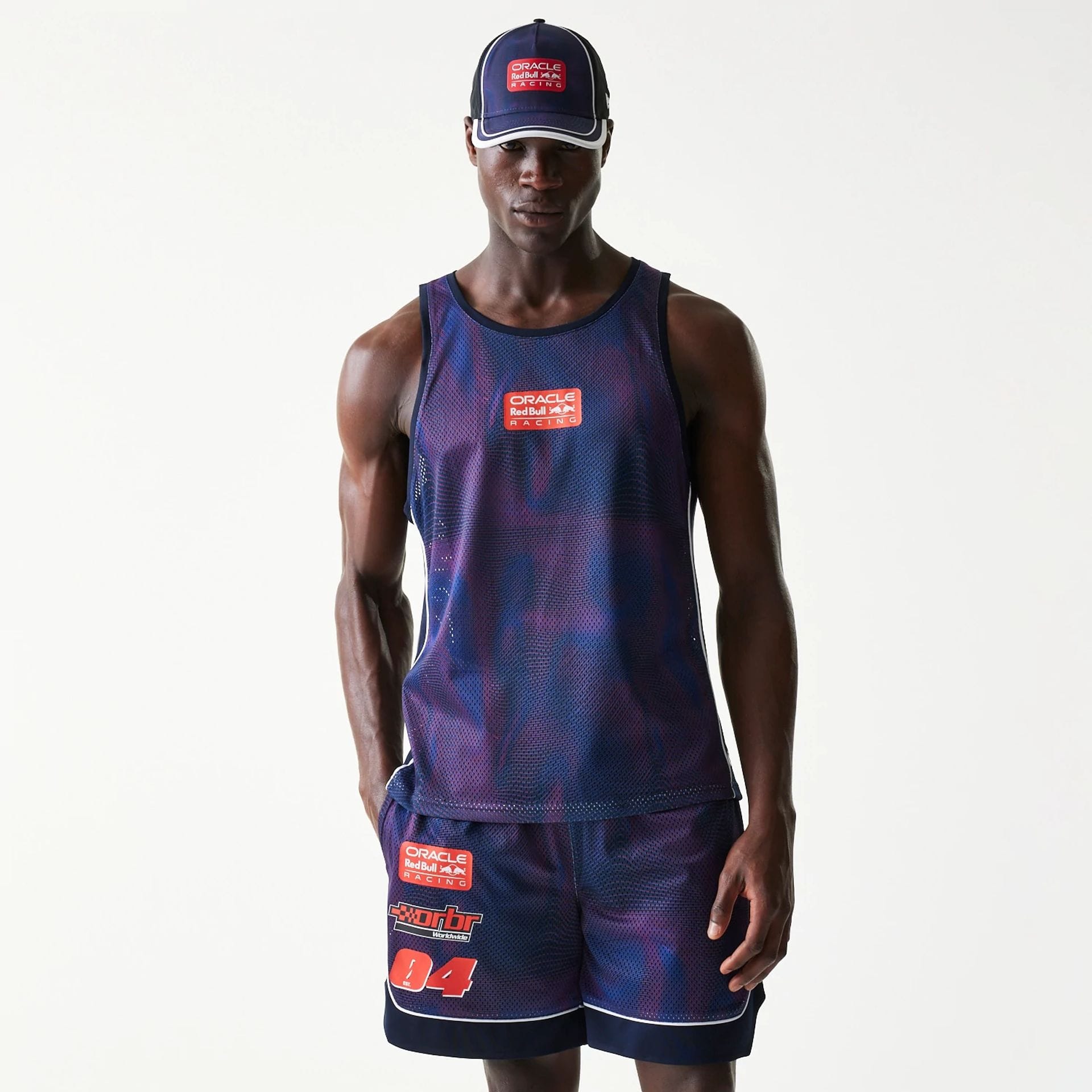 Red Bull Racing Dark Blue Mesh Tank Top-kentox