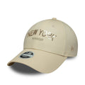 New York Yankees Womens MLB Sequin Wordmark Light Beige 9FORTY Cap-kentox