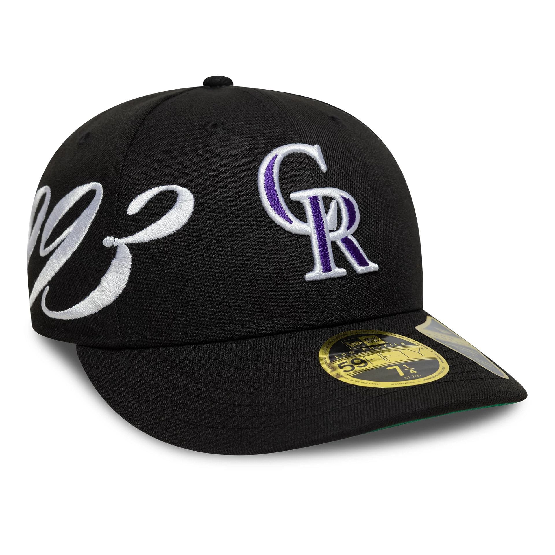 Colorado Rockies MLB Est Script Black Low Profile 59FIFTY Fitted Cap-kentox