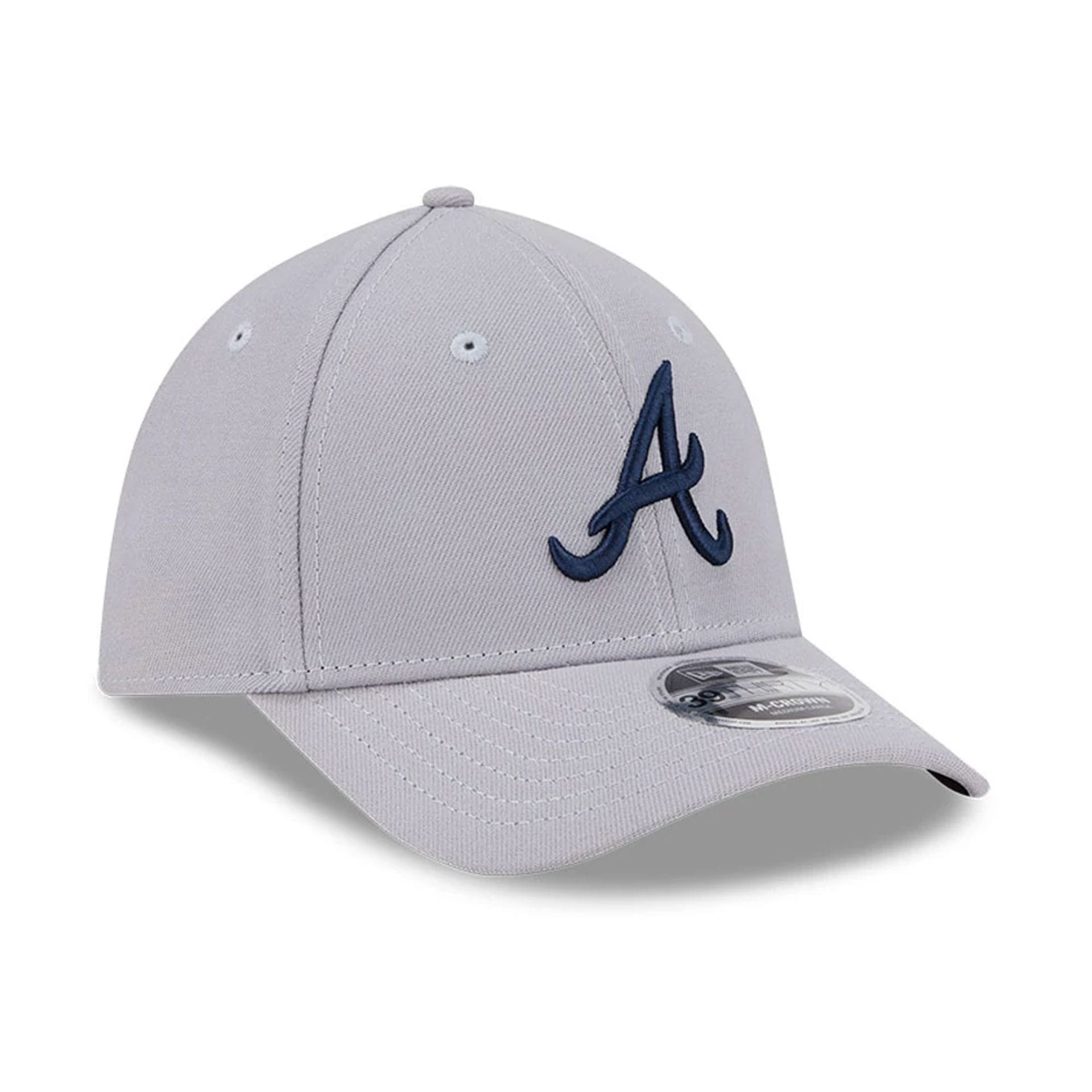 Atlanta Braves MLB Grey 39THIRTY M-Crown Stretch Fit Cap-kentox
