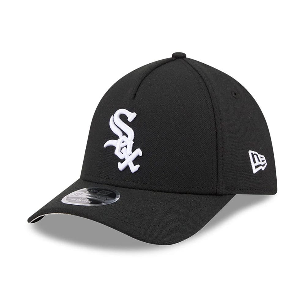 Chicago White Sox MLB Black 39THIRTY M-Crown A-Frame Stretch-Fit Cap-kentox