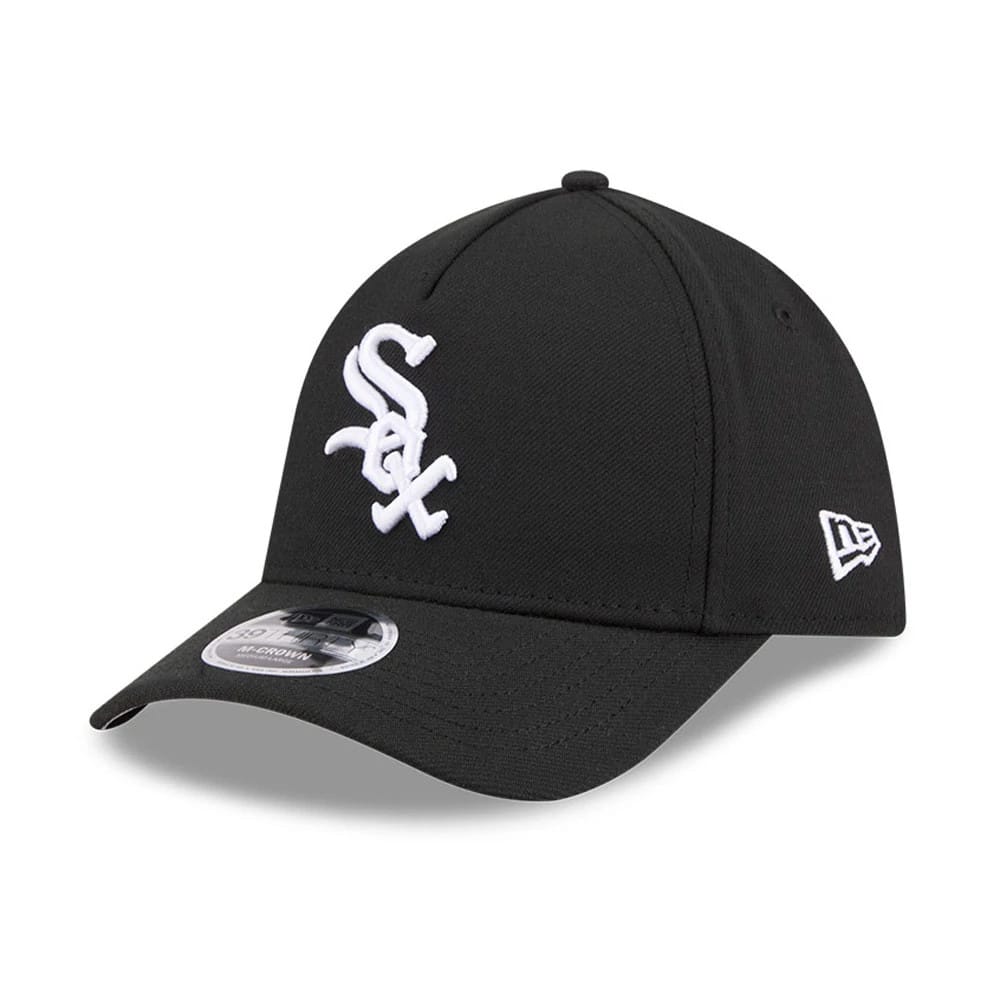 Chicago White Sox MLB Black 39THIRTY M-Crown A-Frame Stretch Fit Cap-kentox