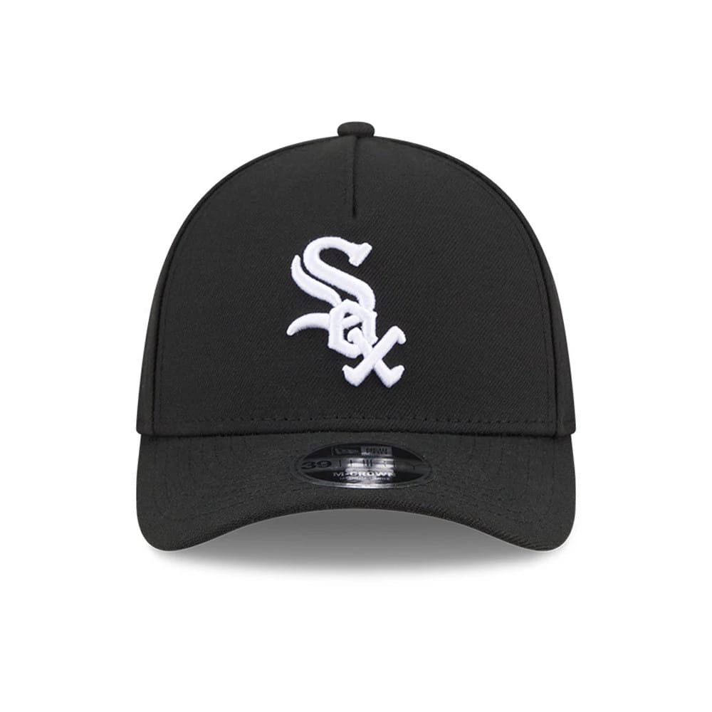 Chicago White Sox MLB Black 39THIRTY M-Crown A-Frame Stretch Fit Cap-kentox