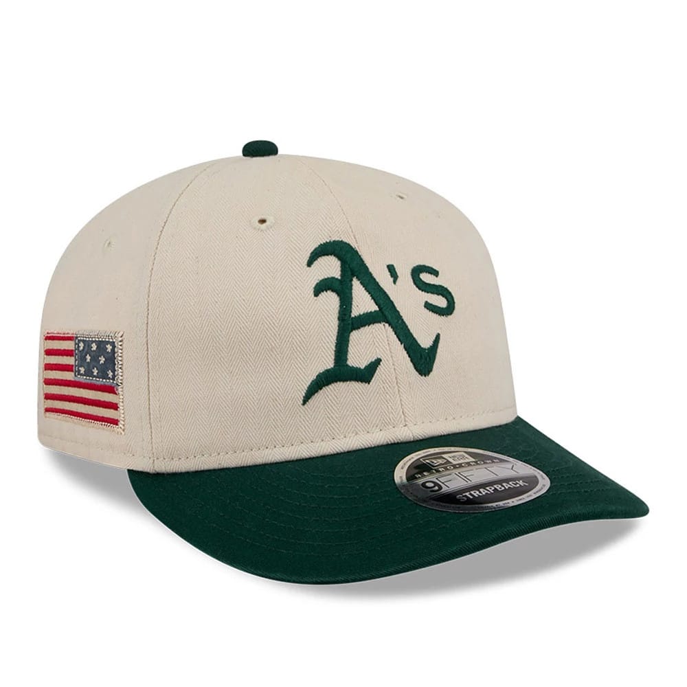 Athletics MLB Americana Herringbone White Retro Crown 9FIFTY Adjustable Cap-kentox