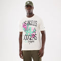 LA Dodgers MLB Street Art Graphic Light Beige T-Shirt-kentox