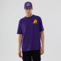 LA Lakers NBA Graphic Purple T-Shirt-kentox