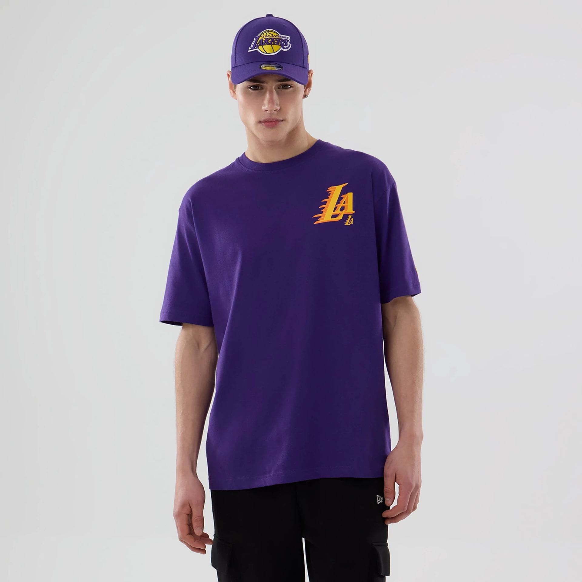 LA Lakers NBA Graphic Purple T-Shirt-kentox