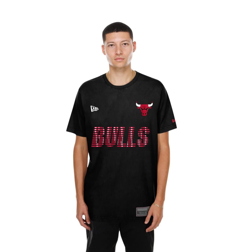 Chicago Bulls NBA Match Black T-Shirt-kentox