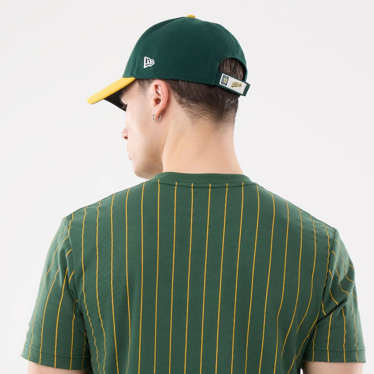 Athletics MLB Pinstripe Dark Green T-Shirt-kentox