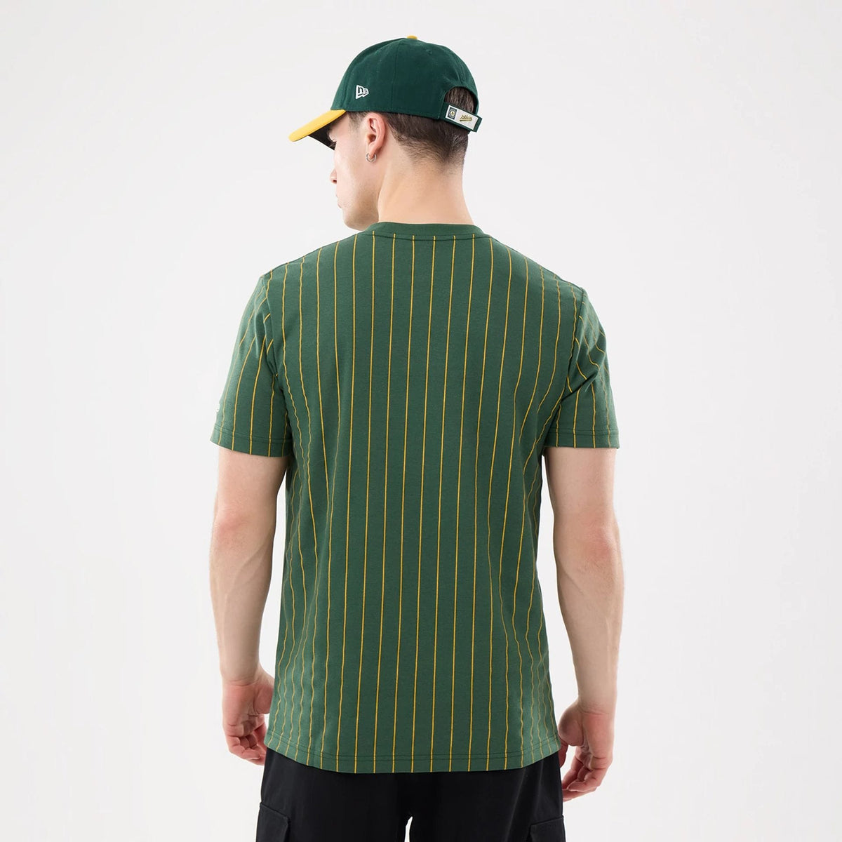 Athletics MLB Pinstripe Dark Green T-Shirt-kentox