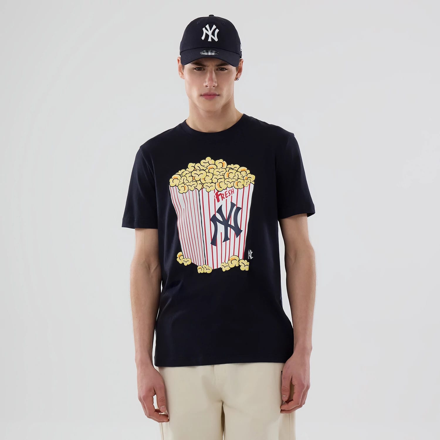 New York Yankees MLB Popcorn Navy T-Shirt-kentox