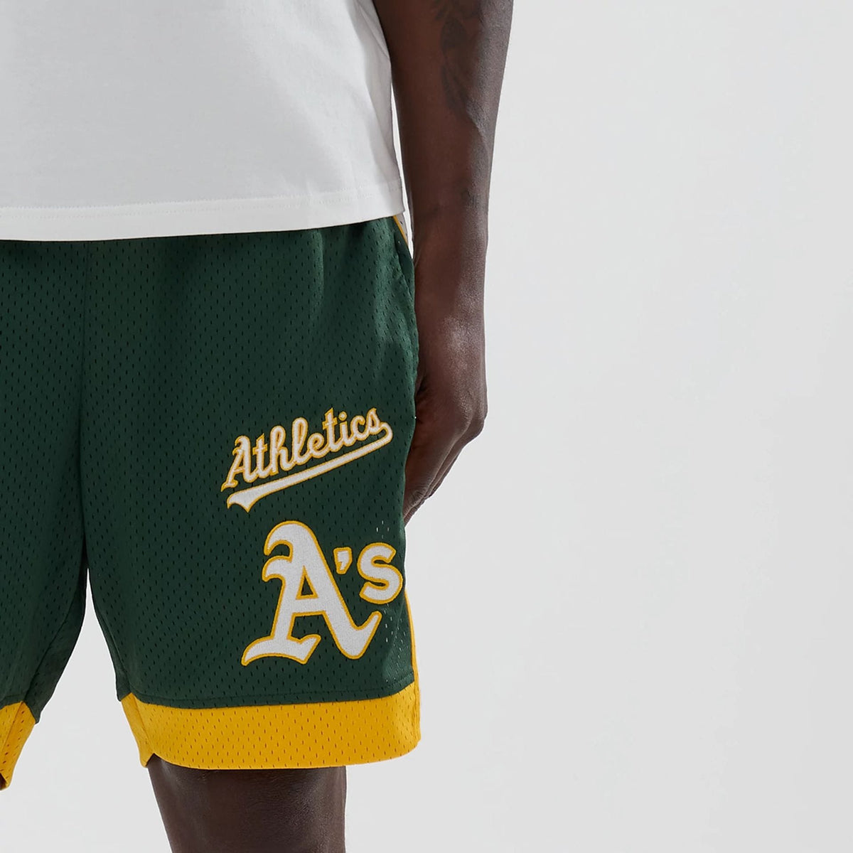Athletics MLB Dark Green Mesh Shorts-kentox